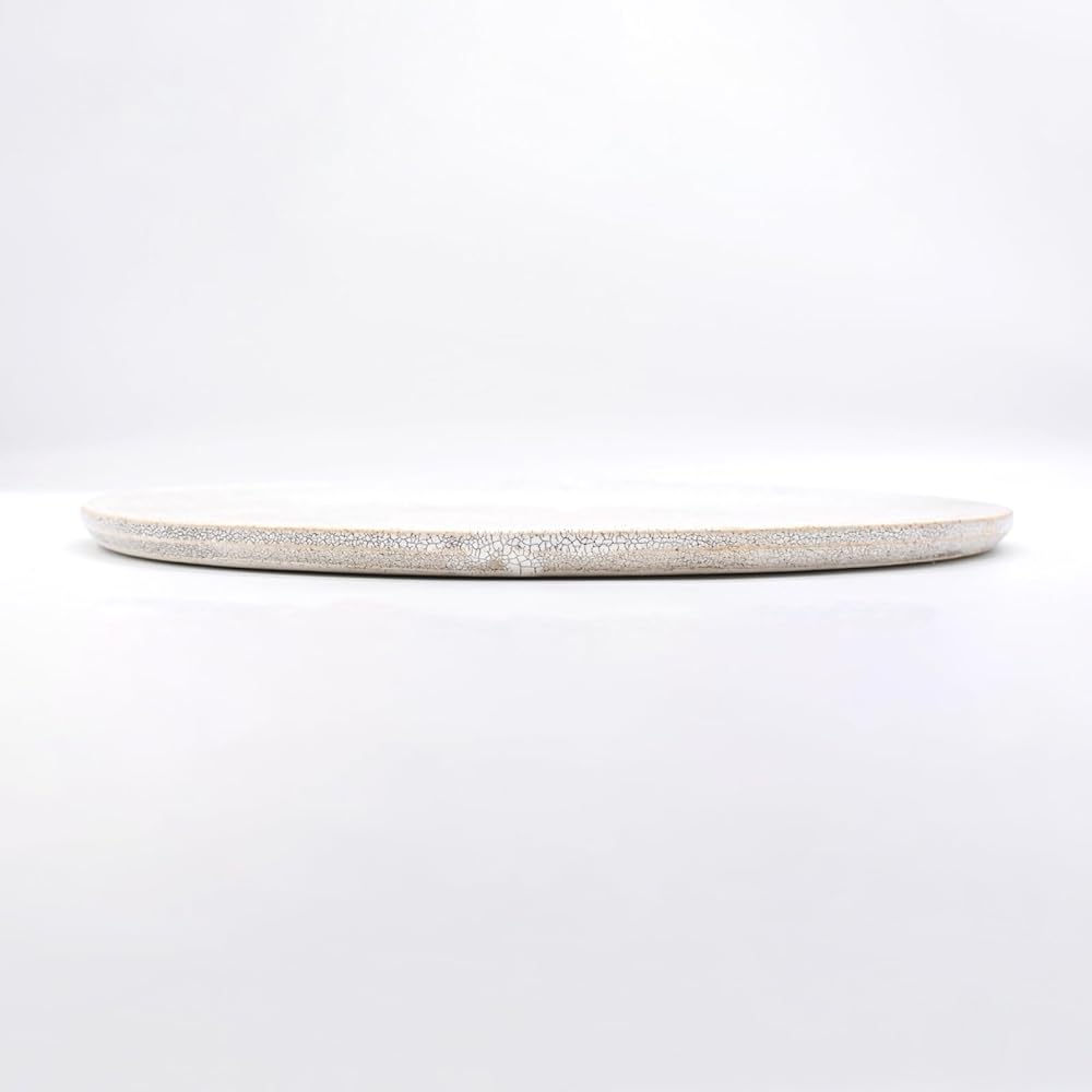 Mino Ware "Hashibabe" Dish Plate Large Dish Approx. 28cm Diameter Kairagi Flat White Matte Made in Japan 044-0109