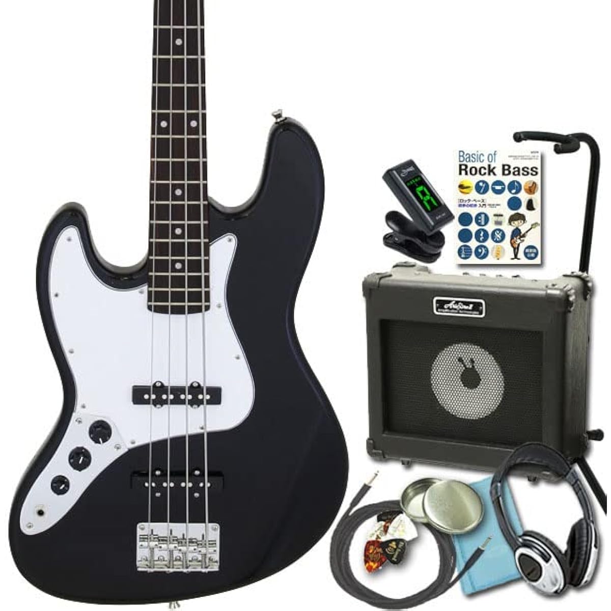 Bass Beginner's Guide Legend LJB-Z LH BK Legend Jazz Bass Type Left Handed Model 13 Piece Set