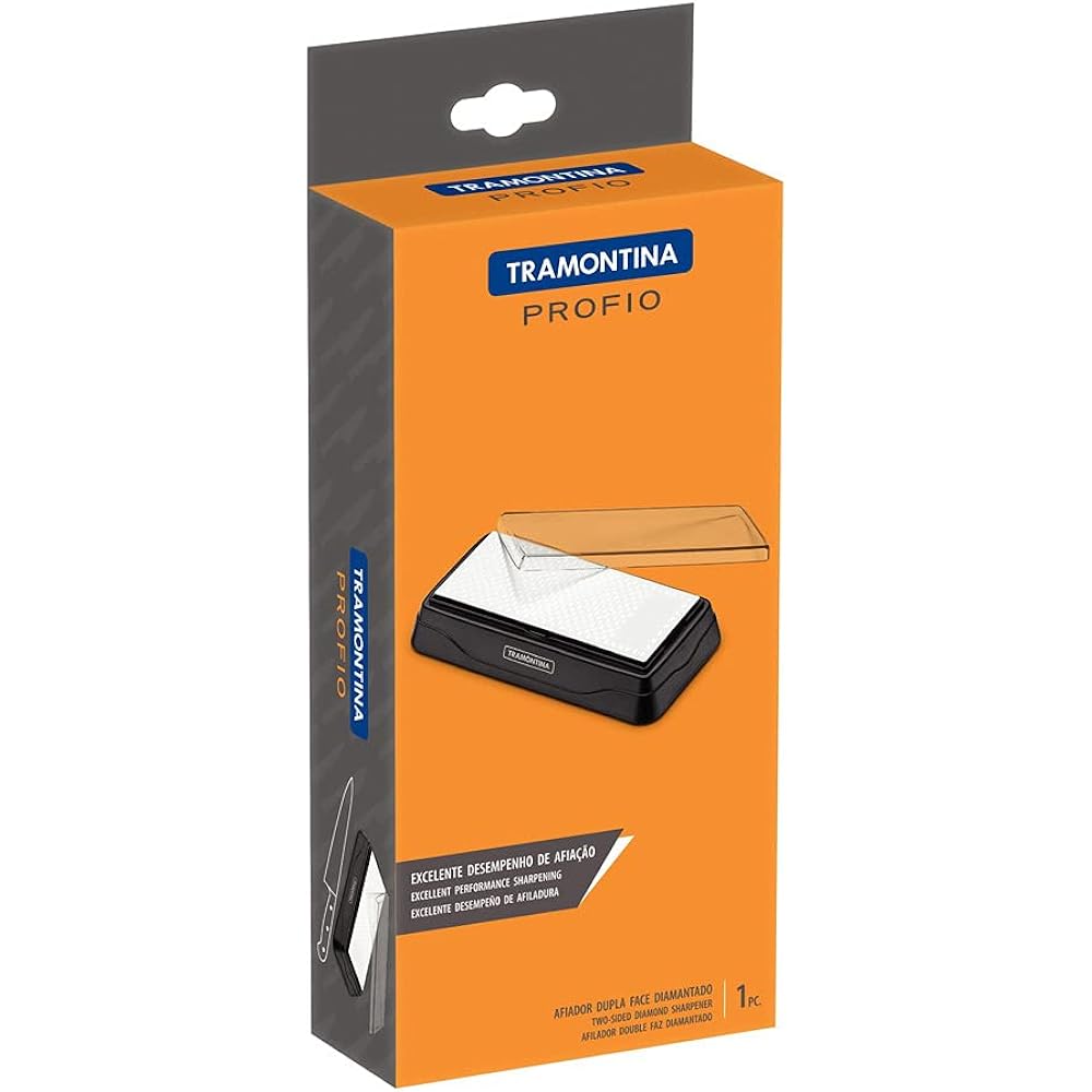 Tramontina 2-sided Diamond Sharpener Whetstone Profio Tabletop Knife Sharpening Made in Brazil 24030/000 TRAMONTINA
