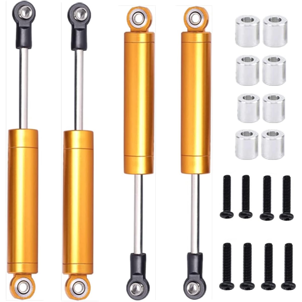 Alloy 112mm Internal Spring Shock Absorber Damper RC Car 1/10 Crawler Truck Hpi Hsp Rc4wd Losi Axial Hop-up Parts 4pcs/Set (Yellow)