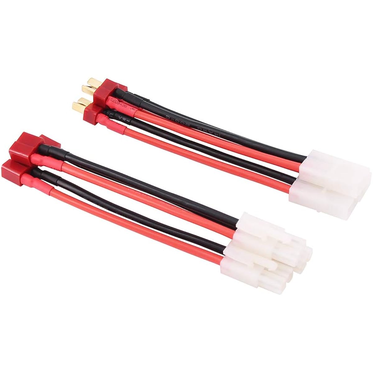 OliYin 3 Pairs Big Tamiya to Deans T Plug Male Female 14awg 3.93'' Soft Silicone Wire Switch Cable Connector (Pack of 3)