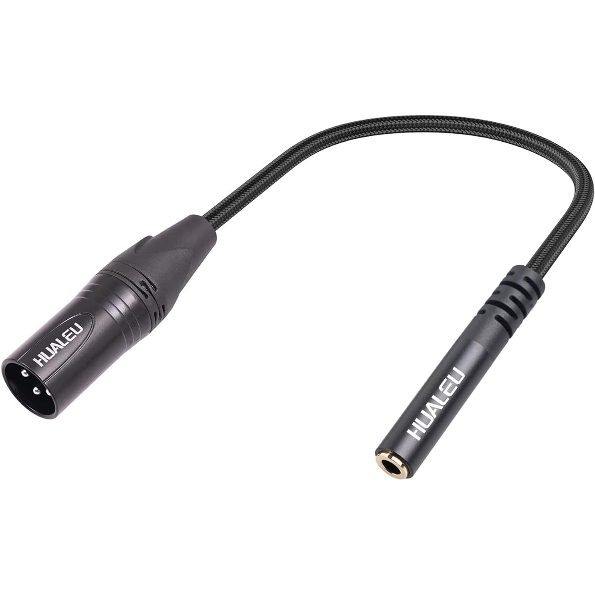 HUALEU 1ft 1/8" Jack Female to XLR Male Adapter Cable 3.5mm Female to XLR Male Stereo Audio Adapter Cable 3 Pin XLR Male to 1/8 TRS Female for Microphone Mixer