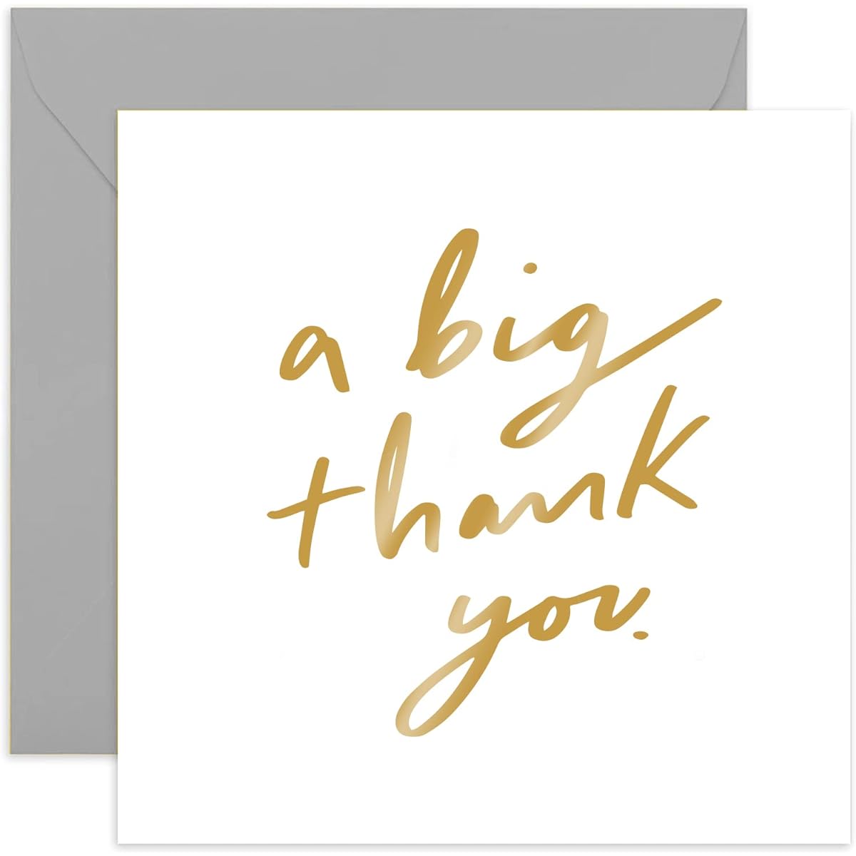 Old English Co. A Big Thank You Card - Gold Foil Appreciation Greeting Card for Him or Her | Thank You Friends and Family | Blank Inside & Envelope Included
