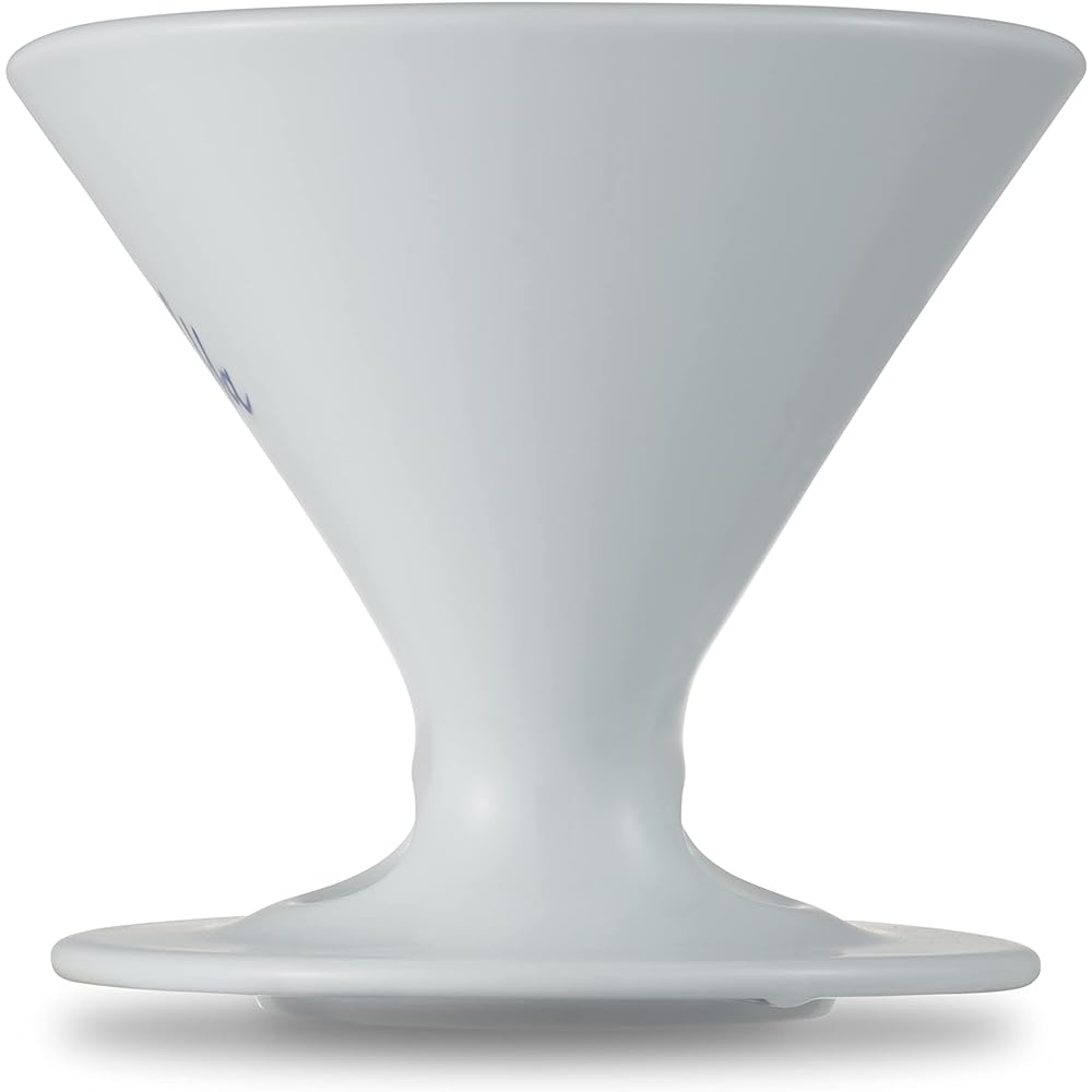 Melitta Coffee Dripper for 2~4 Cups Premium Filter 1x2 with Saucer and Measuring Spoon Made in Japan Hasamiyaki PF-WH 1x2 White