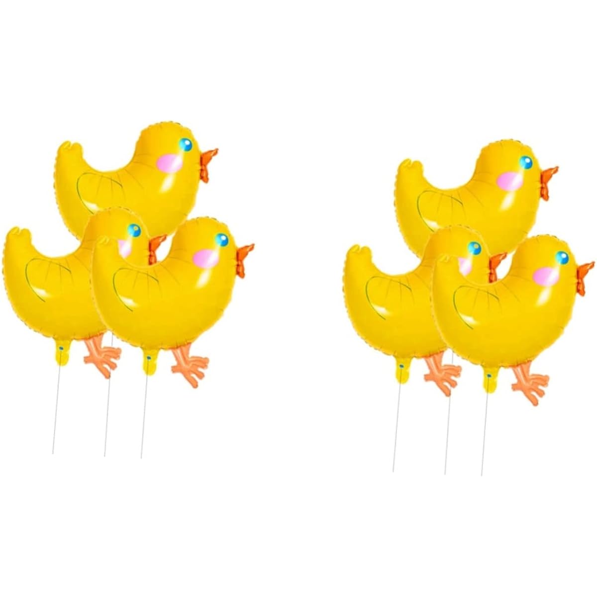Abaodam 6pcs Yellow Balloons Cute Animal Balloons Cartoon Chicken Balloons Easter Party Balloons Little Yellow Chicken Birthday Foil Balloons Yellow Chicken Pattern Balloon Decorations