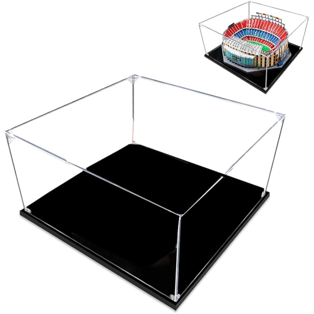 T-Club Acrylic Display Case for Lego 10284 Dustproof Clear Display Box Showcase (Camp NOU) (Building Blocks Model Not Included) (2mm)