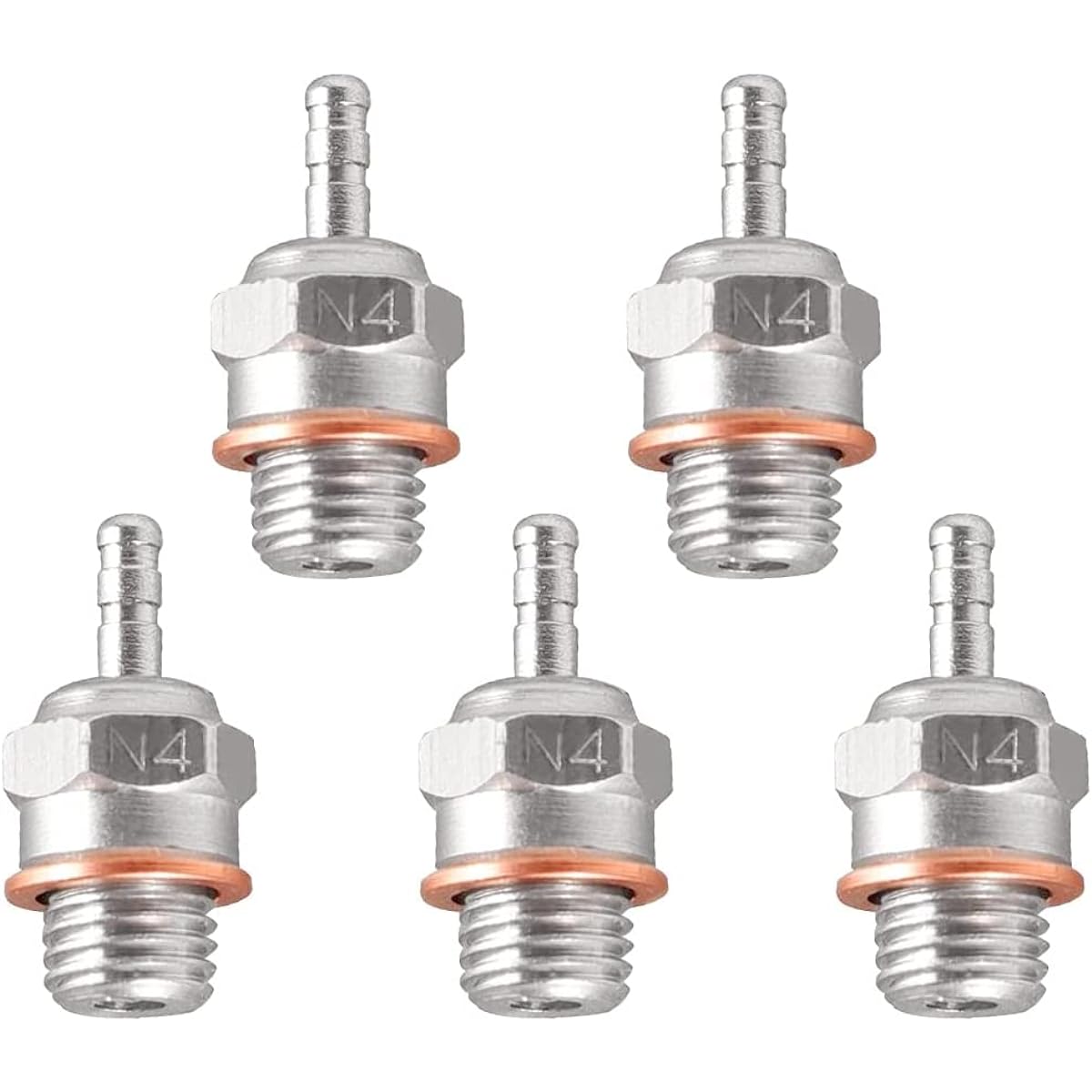 WEISHUJI N4 Hot Glow Plug N4 Spark Glow Plug for HSP Traxxas Himoto RC Car Truck Buggy (Pack of 5)