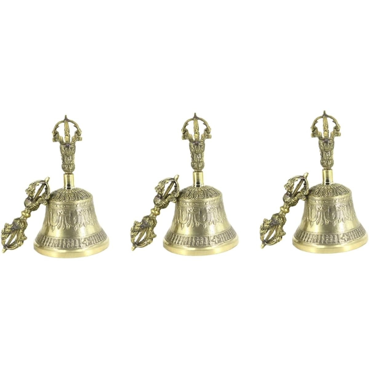 Vaguelly 3pcs Vajra Vajra Yoga Bell Hand Bell Baby Suit Monk Bell Dinner Bell Tingsha Bell Vajra Bell Dorje Bell Baby Rattle Bell Mindfulness Bell Cla