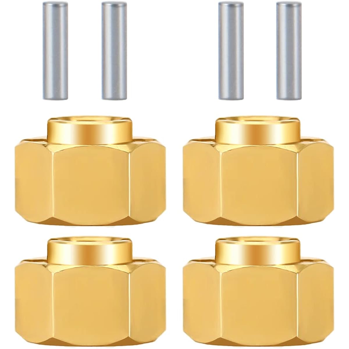 RCLIONS Brass RC Wheel Hex Hub 4mm/5mm/6mm Drive Adapter for TRX4-M 1/18 RC Crawler Car Upgrade (4mm)
