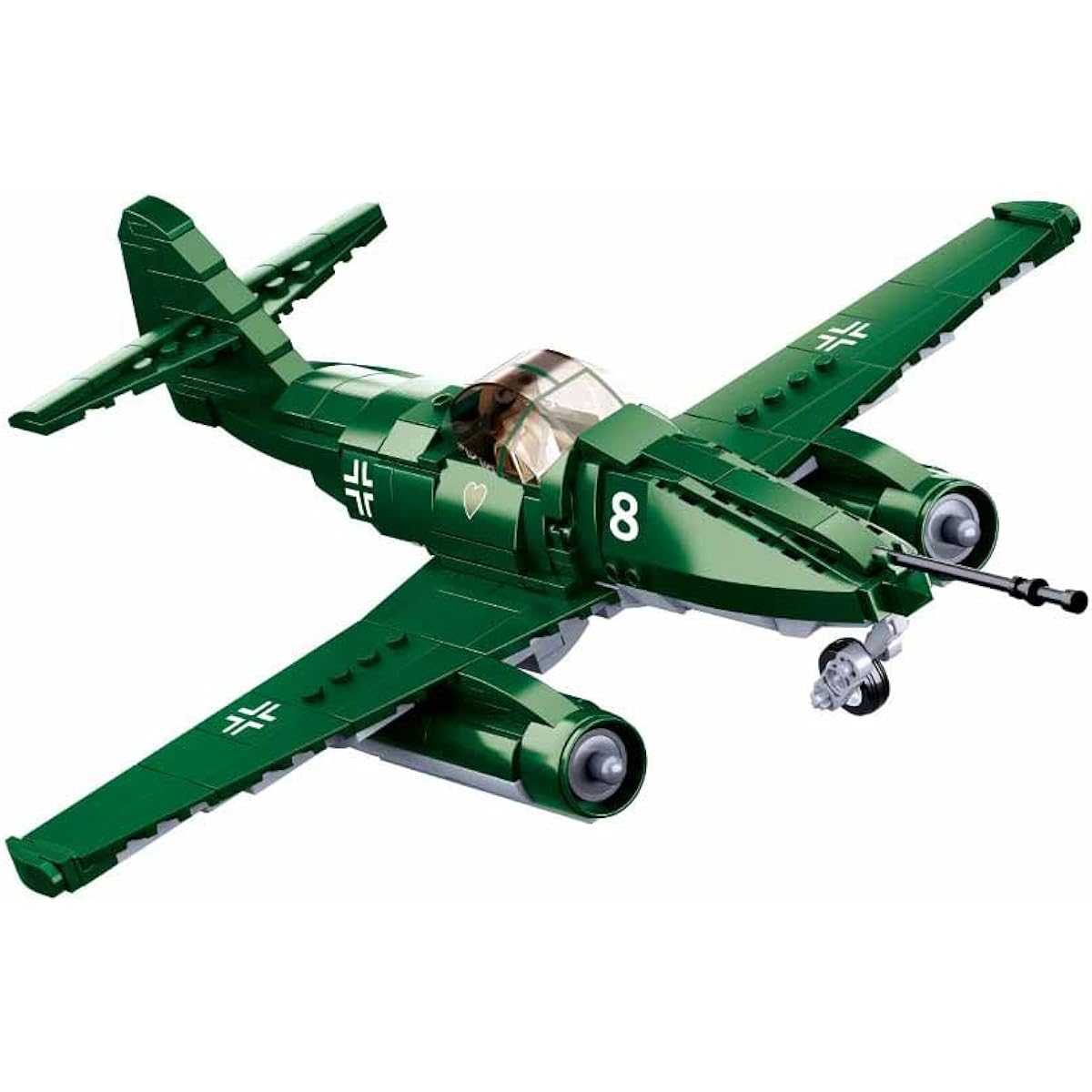 DAHONPA ME-262 Type Jet Military Fighter Building Bricks Set with 1 Figure, Air Force Building Blocks Toys, Gifts for Kids and Adults.
