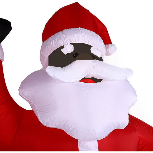 Tall Christmas Inflatable Santa Claus Black Santa Inflatable Yard Decoration Christmas Inflatable Yard Decoration for Holiday Christmas (Black Santa 4ft/1.2m)