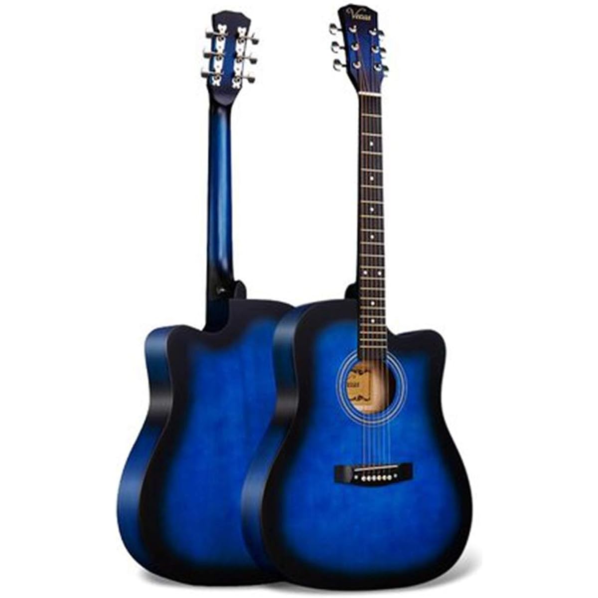 Beginner's Practice Guitar, Beginner Guitar Practice, Folk Guitar, Wood Guitar, Beginner's Introduction, Elementary School Student, Adult, Beginner Guitar (Color: Blue, Size: 41 inches)