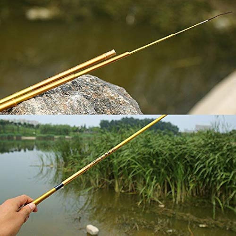 Wellvie Hera Rod Fishing Rod Herabuna Rod Gold Fishing Rod Drawer Approximately 15 shaku Approx. 4.5 m High Elasticity Lightweight Slender Carbon Freshwater Rod Hera Rod/Golden High Carbon Good for Beginners (Gold)