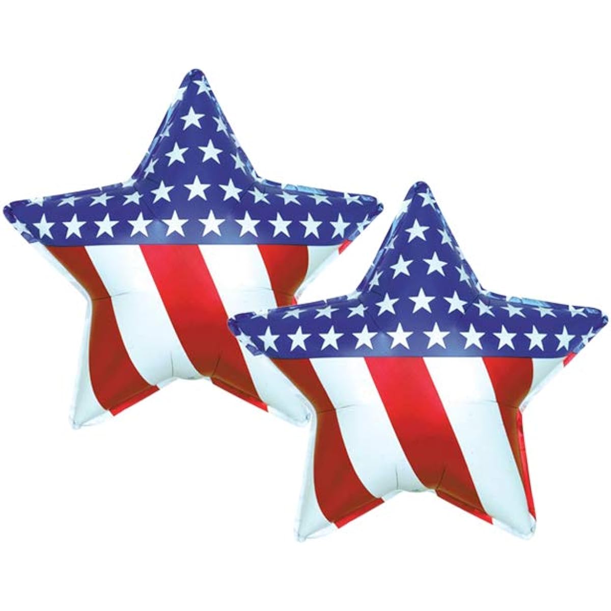 Set of 2 American Flag Stars Jumbo 31" Foil Party Balloons