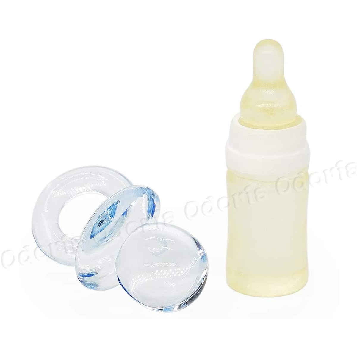 Odoria 1:12 Miniature 5PCS Baby Doll's Accessories Set Bib Pacifier Baby Bottle Dollhouse Decoration Accessories