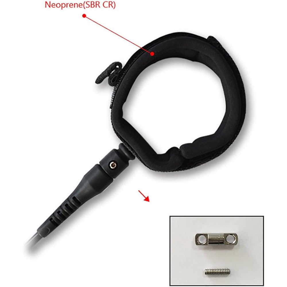 NUZAMAS Stand Up Paddle Board Leash Cord Coil Leash 10'(FT) Black