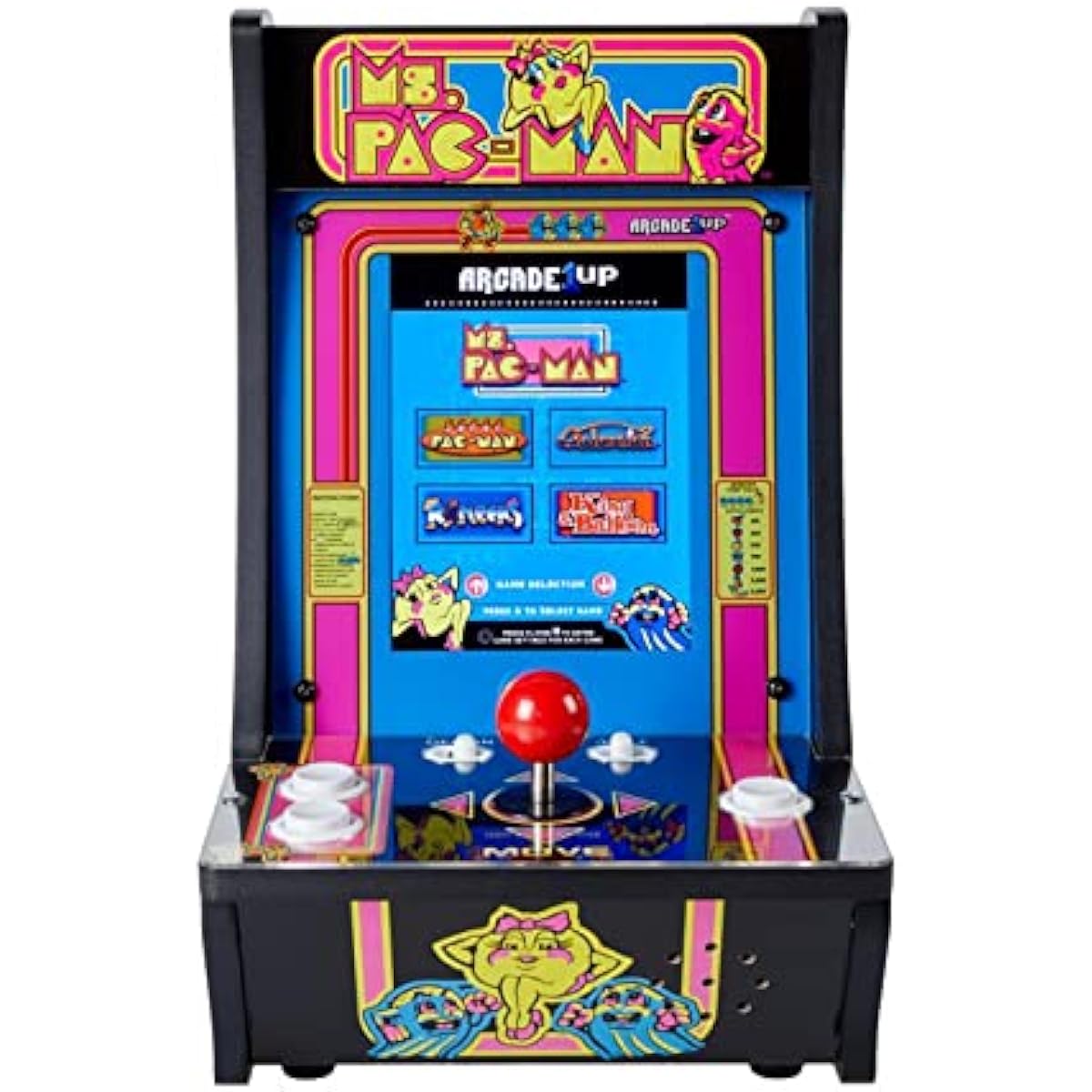 Arcade 1Up 5 Games Micro Player Mini Arcade Machine: Pac-Man Video Game - Fully Playable Electronic Game - Color Display - Speaker - Volume Buttons