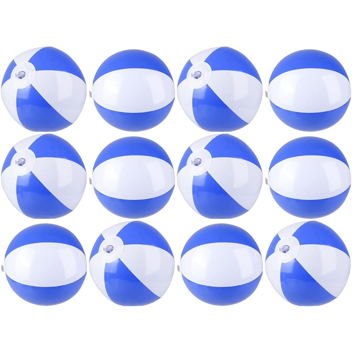 Blue and White Beach Balls 12 Pack 10" Pool Birthday Patriotic Favor