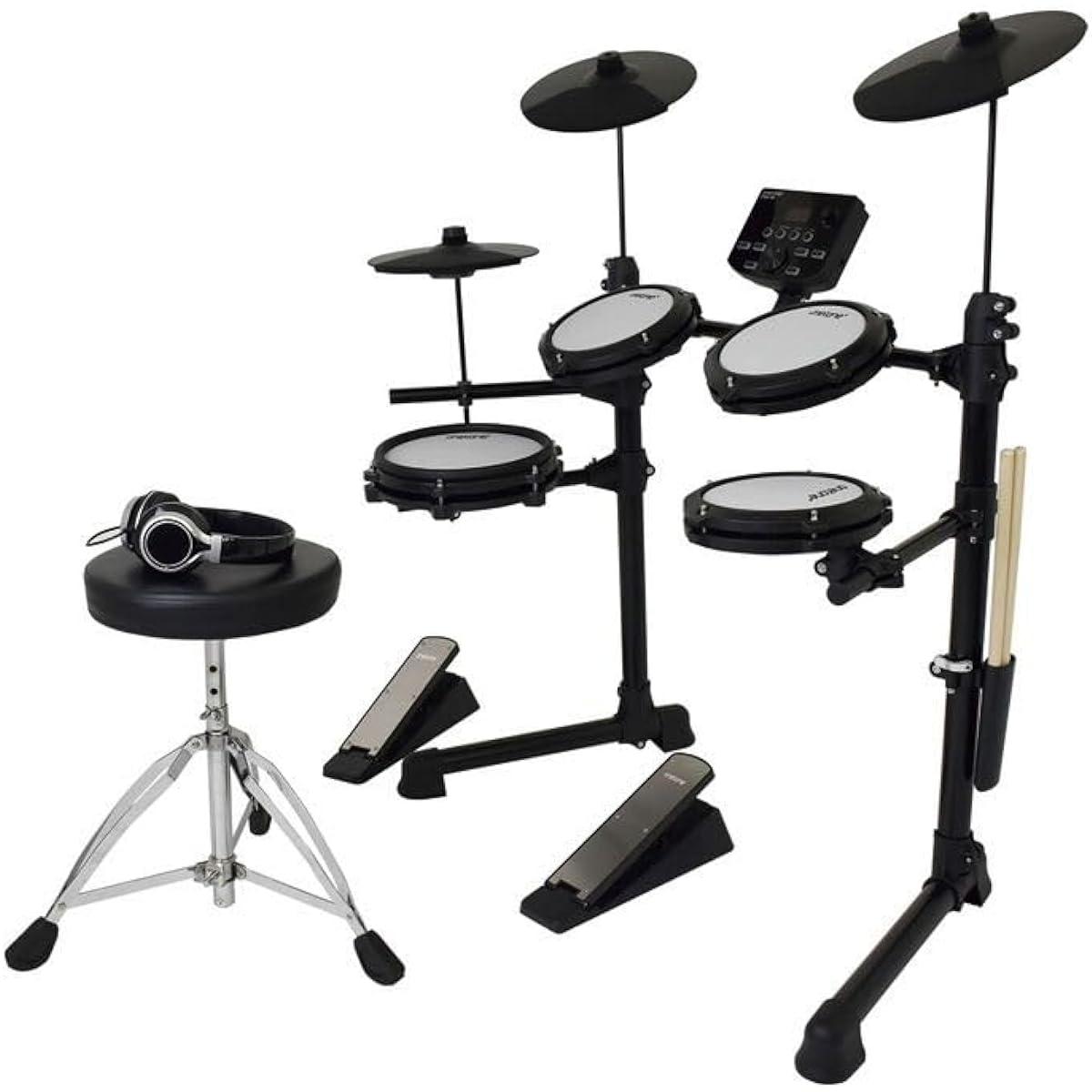 onetone OTDD-100 WH Digital Drum White Electronic Drum Electric Drum Chair Headphones Included Onetone Mesh Pad