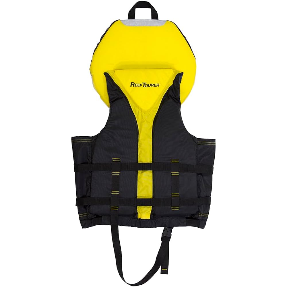 REEF TOURER Snorkeling Snorkel Snorkeling Vest with Head Support Black Yellow RA0406