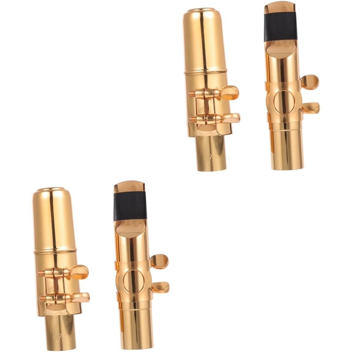 VICASKY Set of 2 Metal Mouthpieces Saxophone Mouthpieces Clarinet Kit Alto Saxophone Head Alto Saxophone Mouthpieces Saxophone Kit Brass Bicycle Tube Head