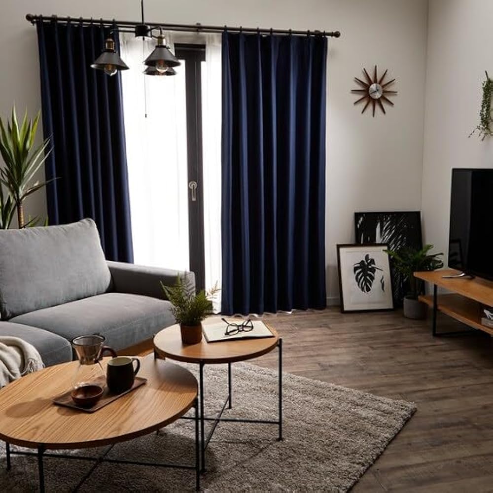 NITORI 7312232 Class 1 Blackout/Flame Retardant/50 Size Curtain Palette 2 Navy 100X200X2