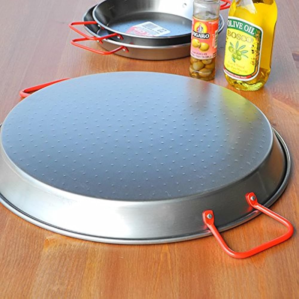 EL CID Spanish Paella Pan Red Handle Professional Paella Pan Recipe Included Paella 42cm For 10 People
