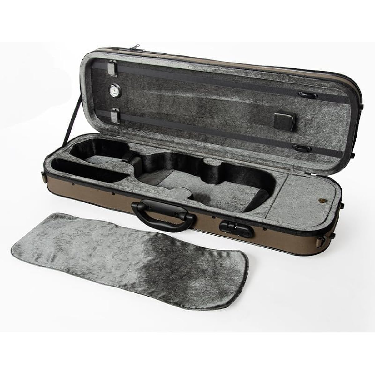 Christina 4/4 Full Size Violin Sleeve Rectangular Violin Canvas with Combination Lock Hygrometer Built-in, Ultra Lightweight Belt and Strap (BVC) (Gray)