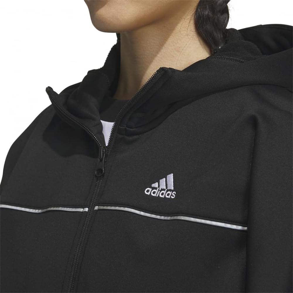 Adidas KNV55 Women's Sweatshirt, Parka, Seasonal Sportswear, Loose Fit, Fleece, Full Zip, Hoodie Jacket