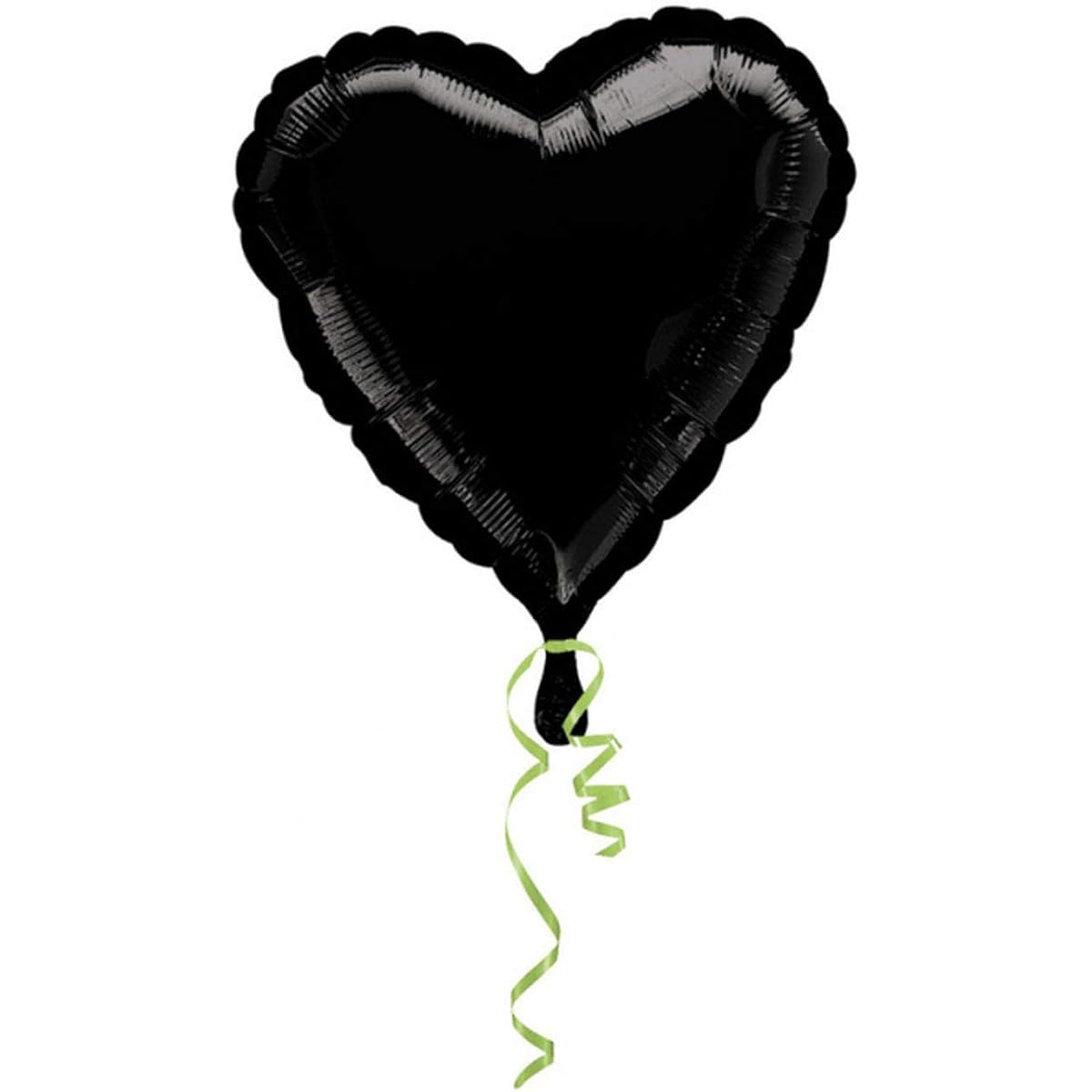 Plain film balloon, heart-shaped, 18 inches (approx. 45 cm), Mylar balloon, black (single balloon)