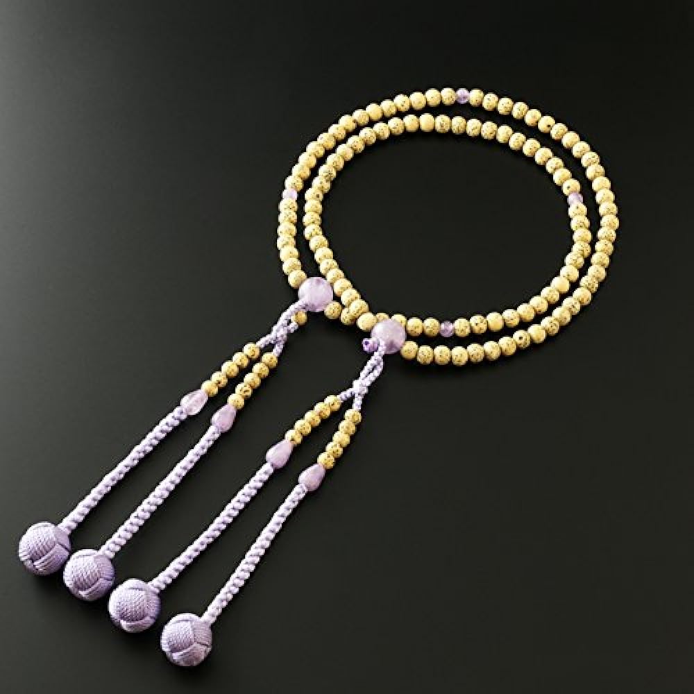 Kyoto Buddhist Altar Hayashi Prayer Beads Shingon Buddhism Shake 0 Star Moon Bodhi Tree with Fujigumo Stone (For Women) Official Ceremony [Bead Bag Set] SW-028 Kyoto Prayer Beads