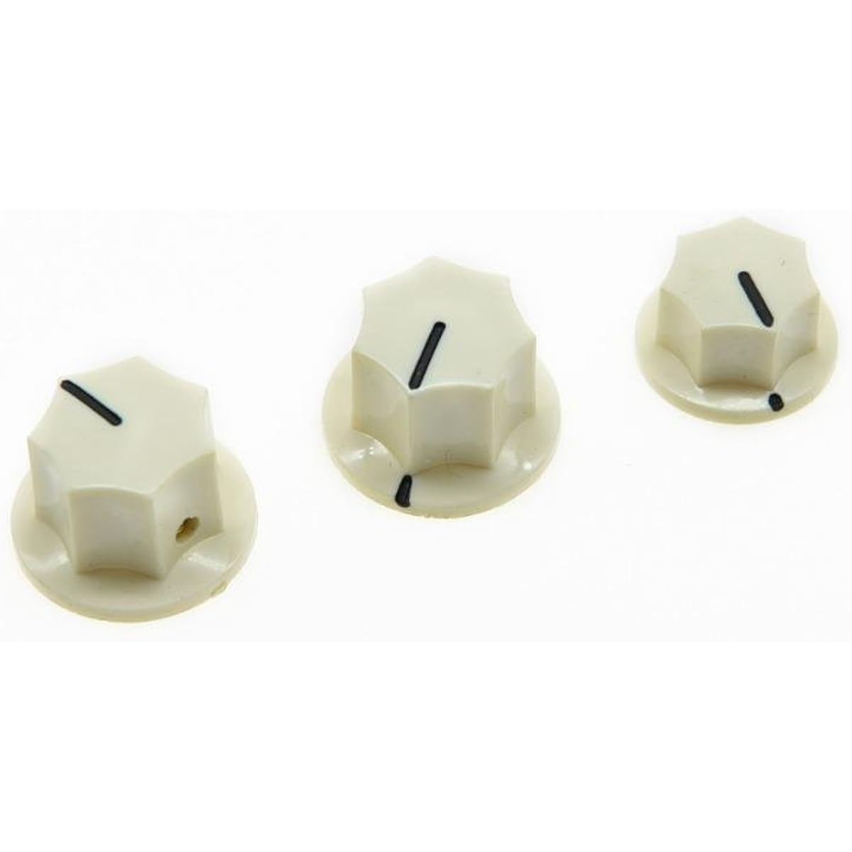 KIAISH 3-Piece Set Black Brass Insert USA Specification 1/4 Inch Large & Small Knob Bass Knob for Jazz J-Bass