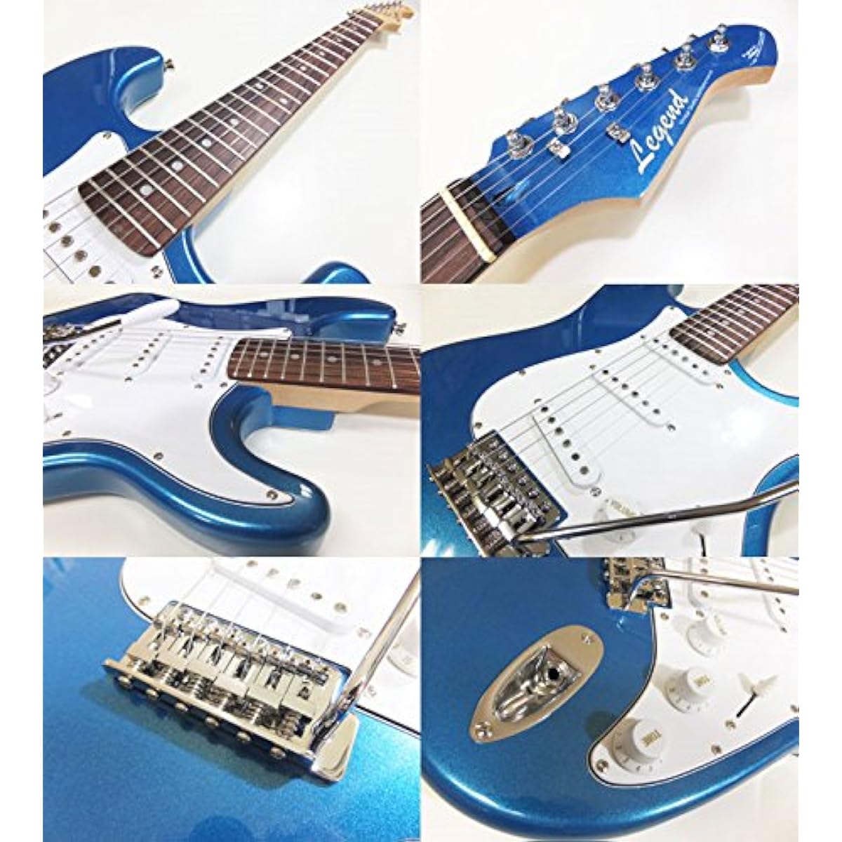 Electric guitar beginner set, Stratocaster type, with mini amp, 9-piece set, Legend LST-Z MBMB [98765]