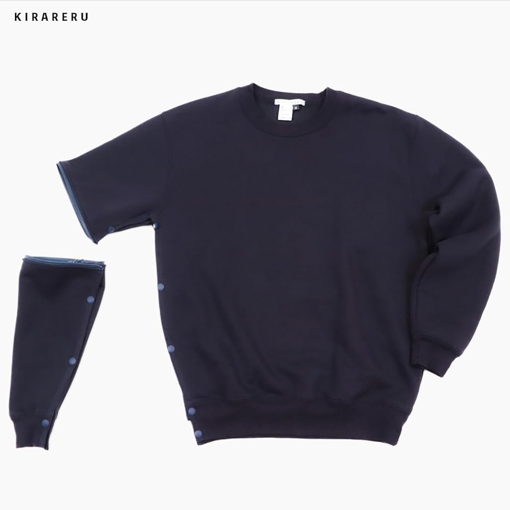 [KIRARERU] Warm sweatshirt [for fractures on the right side] (unisex) Warm with removable sleeves Clothes specifically for fractures Clothes for arm fractures Clothes for shoulder fractures Clothes for clavicle fractures