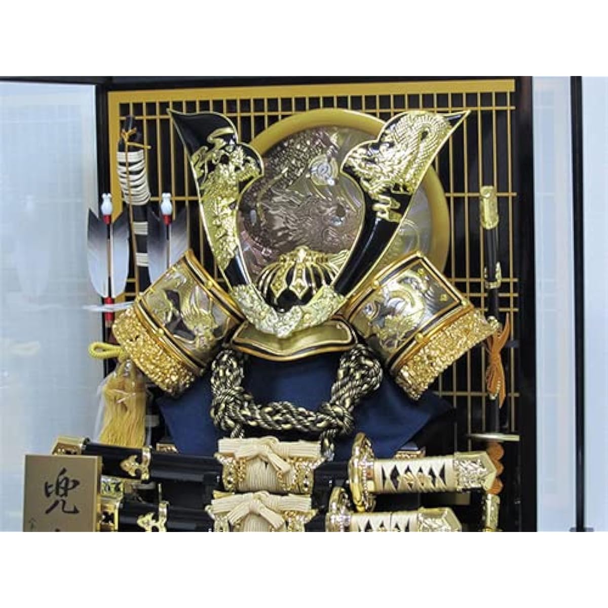 Boy's Day doll, helmet decoration, case included, width 44 x depth 31 x height 46cm, No. 12 gold medium hoe helmet, case decoration YN0831GKC, blowback engraving, Boy's Day doll case, Boy's Day