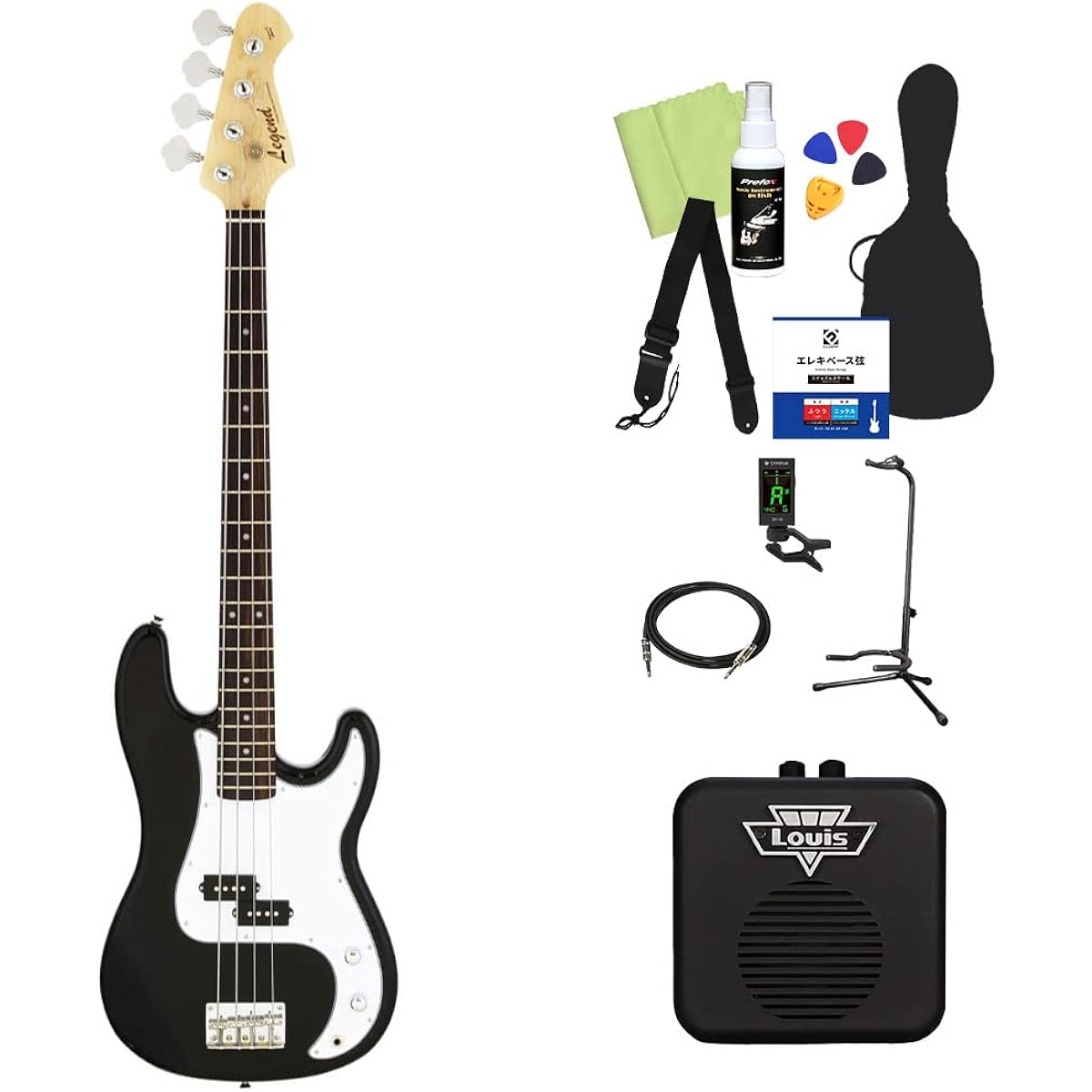 LEGEND LPB-Z Bass Beginner 12-piece Set [With Mini Amp] BK P-bass Type Legend
