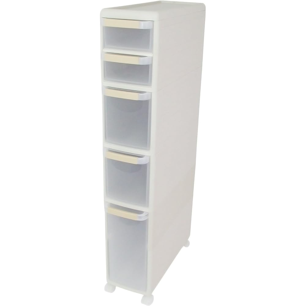 Like It Storage Drawer Slim Stocker Tact 221 with Casters Ivory Width 18 x Depth 46.5 x Height 99.8cm 179063