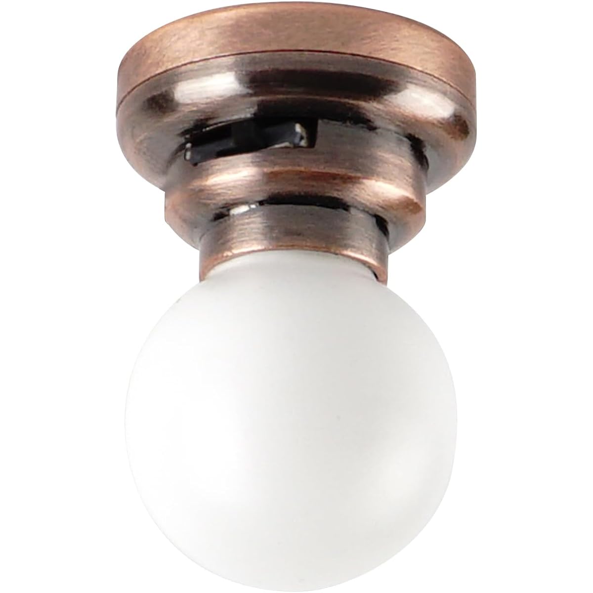 1/12 Scale Miniature Copper Ceiling Light Fixture - Battery Powered Lighting for Dollhouse Room Box Diorama