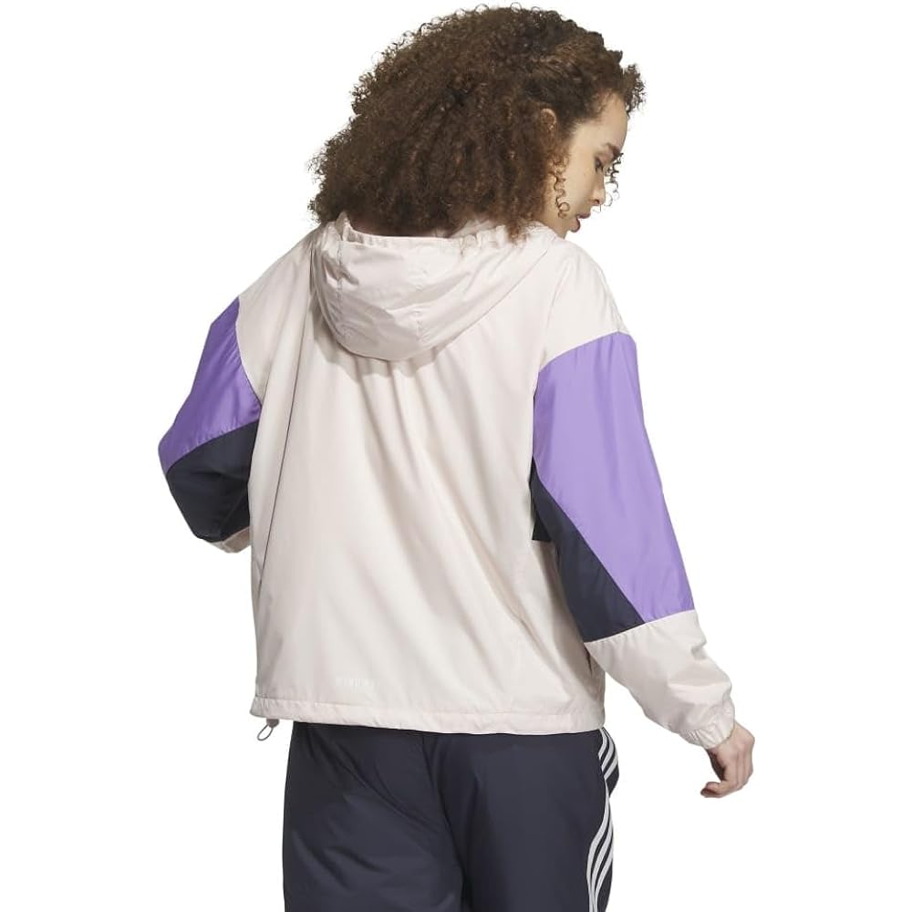 [Adidas] Jersey Top Color Block Loose Fit Windbreaker Jacket IEH78 Women's