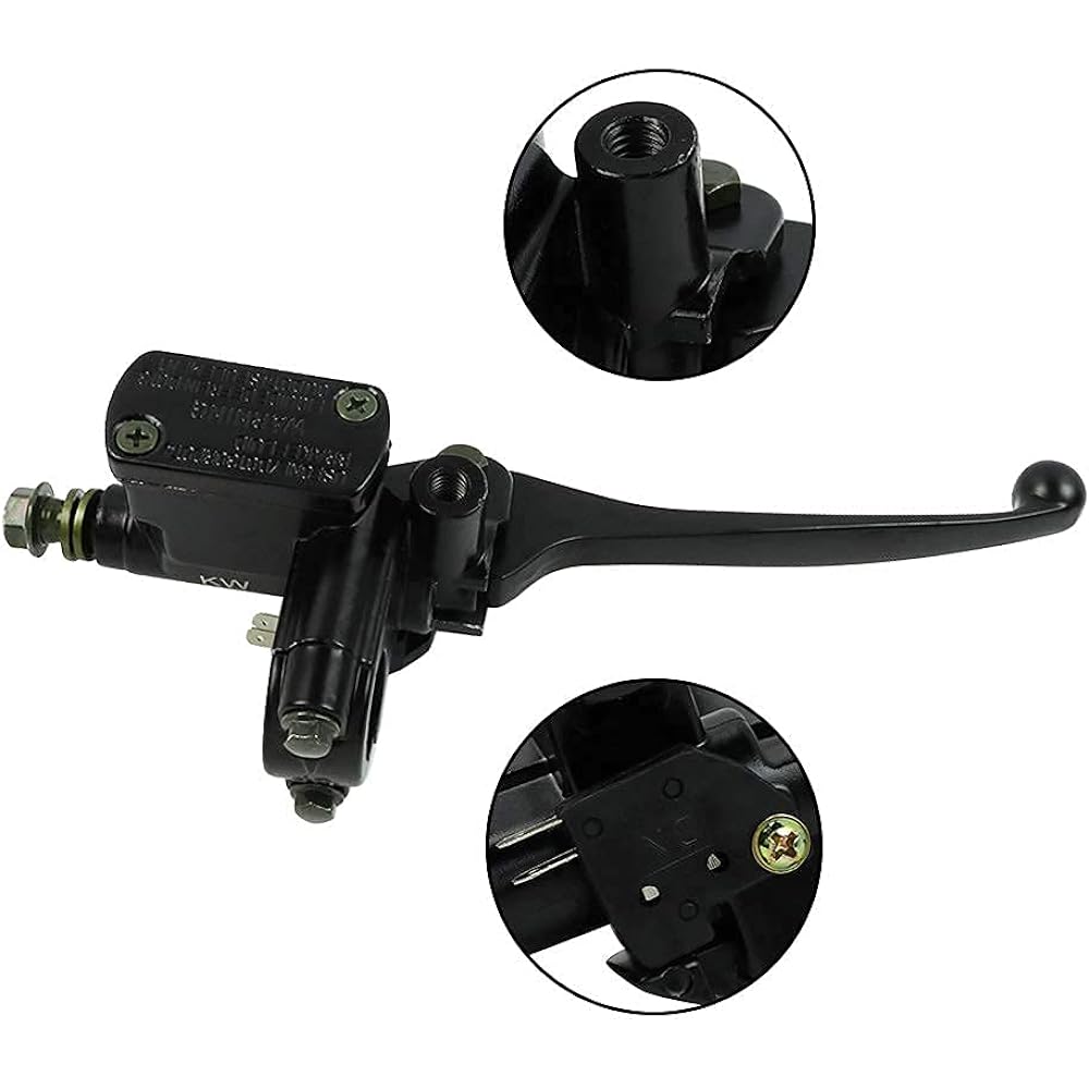 FLYPIG 7/8'' Universal Front Brake Master Cylinder Lever Pump (Right Side) 8mm Mirror Hole for Honda Suzuki Kawasaki Motorcycle Handlebar GY6 50cc 125cc 150cc 250cc Scooter Moped ATV Dirt Pit Bike