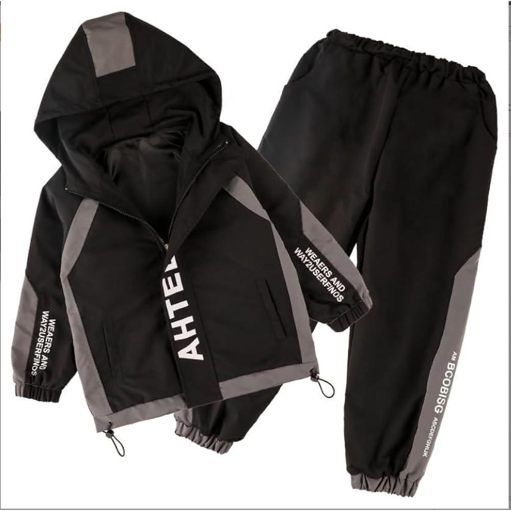 [VIALE] Product Image Viale Windbreaker Jersey Top and Bottom Set Sweatshirts Kids Boys Sports Athletic Clothes Gym Clothes