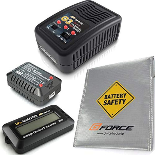 G FORCE G-Force LiPo Electric Gun LiPo Battery Charger Discharger Balancer & Checker Safety Bag Set