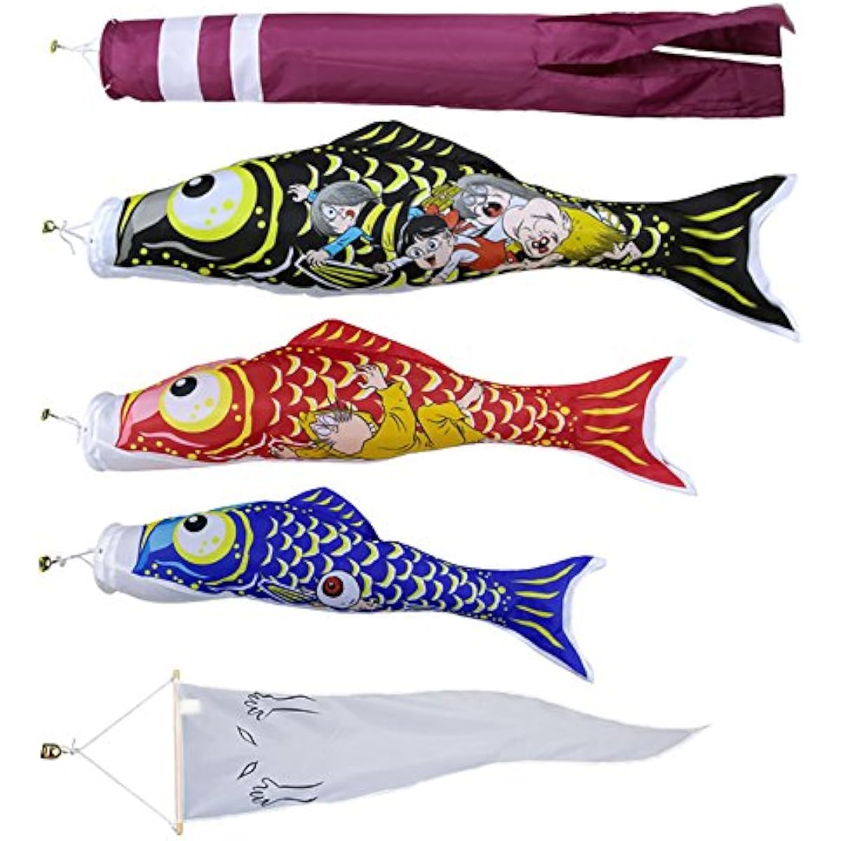 Murakami Koi Nobori (Carp Streamer) for Balcony 1.5m Kitaro Koi Nobori Set Gegege no Kitaro Family Crest Personalization Not Possible mk-kitaro-1-5