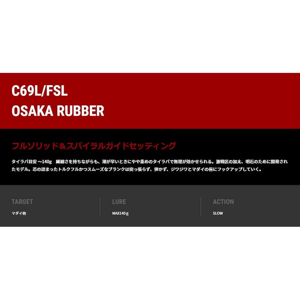 Tailwalk Rod Thai Game SSD C69L/FSL OSAKA RUBBER