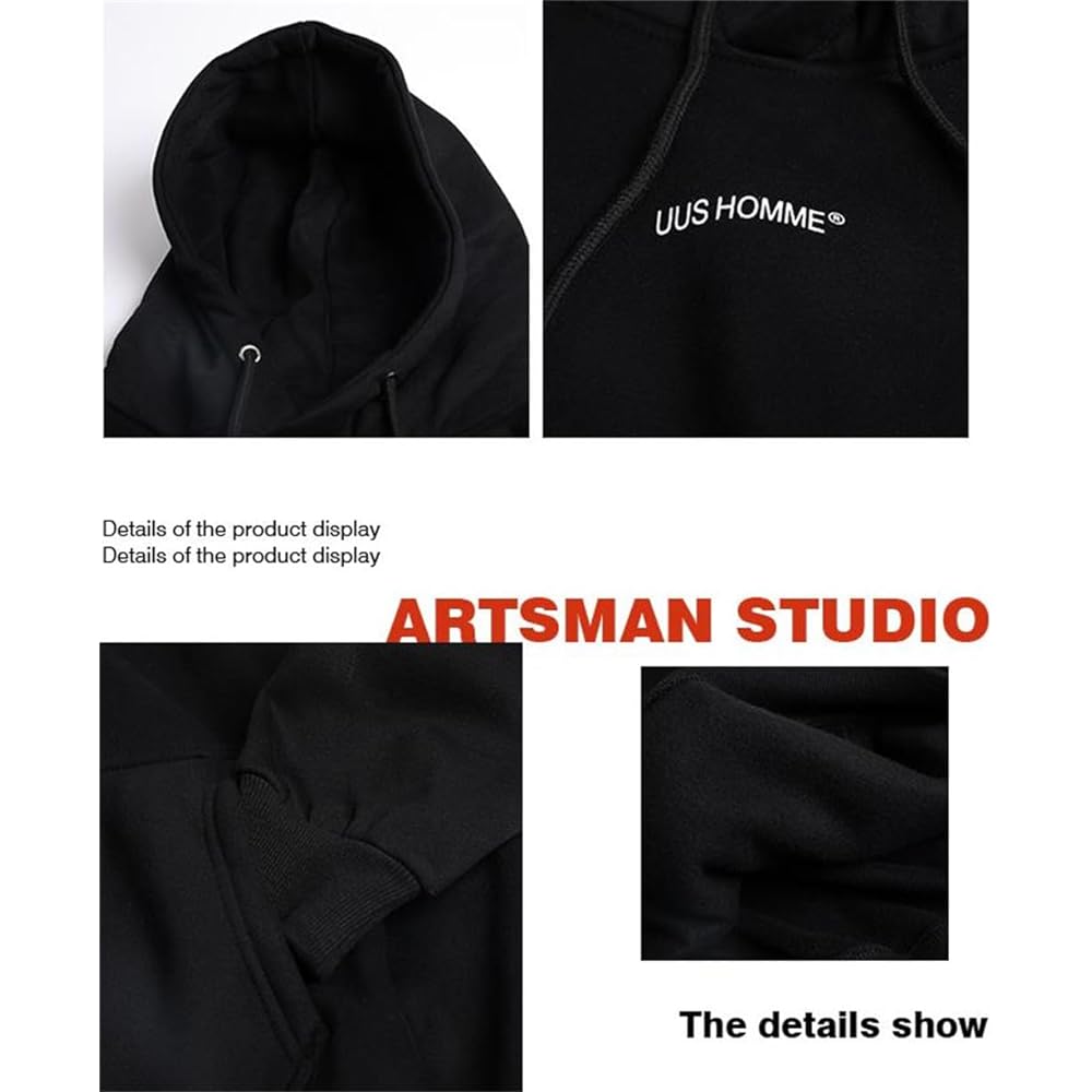 [ZXCVWWE] Men's Hoodie, Long Sleeve, Loose, Hooded, Floral Pattern, Spring Clothes, Autumn Clothes, Pullover, Stylish, Sweatshirt, Street Top, Sweatshirt, Sweatshirt, Top, Casual, Soft, Unisex
