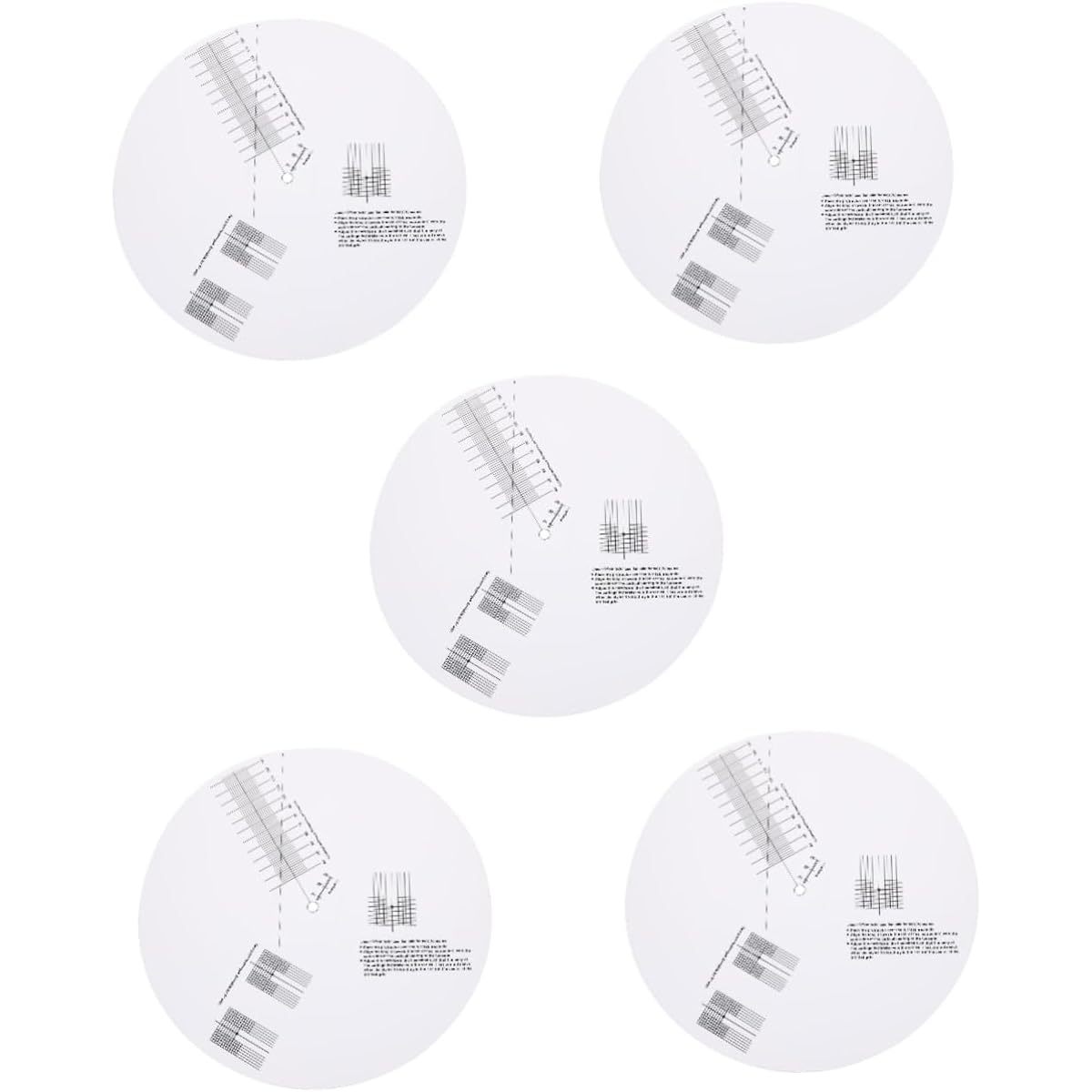FOMIYES 5pcs Turntable Calibration Discs Vinyl Vinyl Record Sleeves Vinyl Record Album Vinyl Recorder Accessories Cartridge Alignment Gauge Record