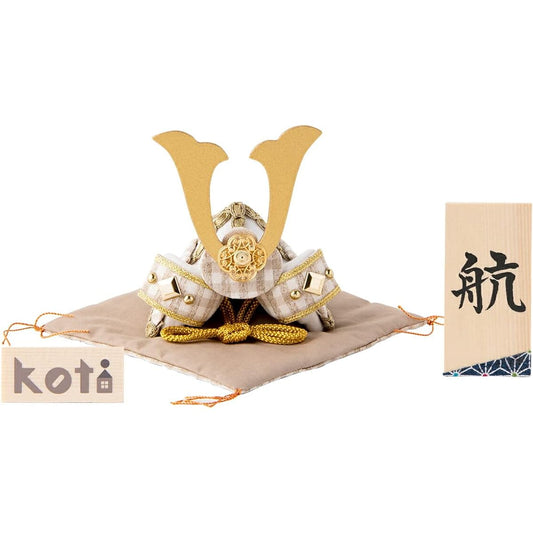May Doll Compact Helmet Mini Size koti Lattice Helmet Decoration (D.Milk Tea) Personalized Wooden Name Tag (Sent Separately) S Indigo (FUN fun)