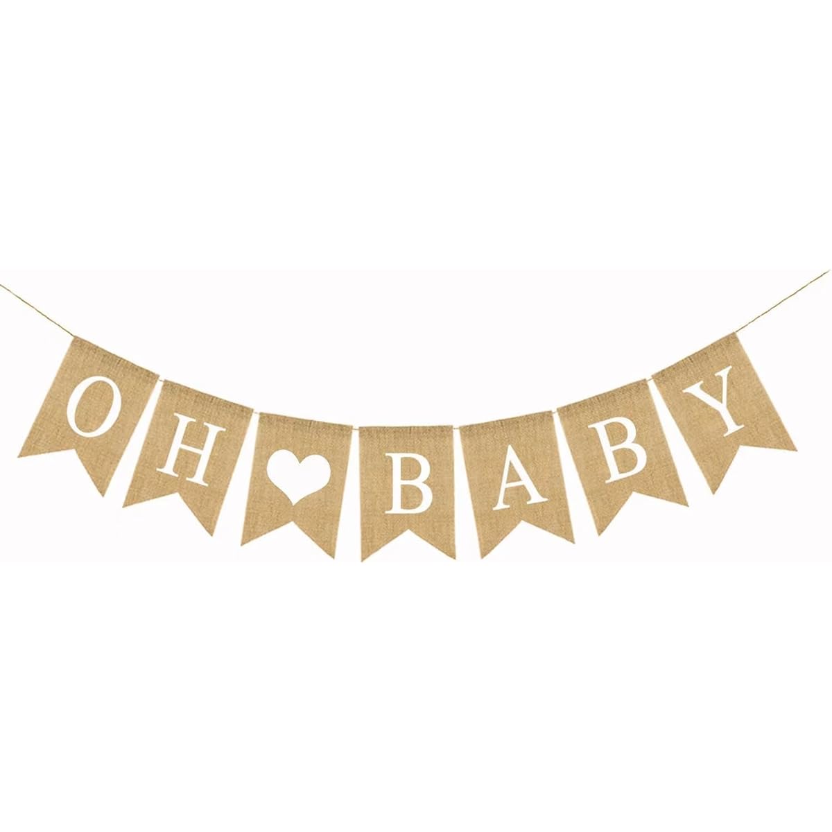 Prestrung Oh Baby Burlap Banner Sign Baby Shower Decorations Neutral Gender Reveal Party Decorations Girl Boy