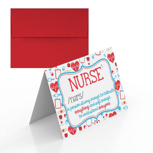 Amanda Creation Definition of a Nurse Appreciation Theme Blank Folded Card Single (1) Nurse Greeting Card 4" x 6" (When Folded)