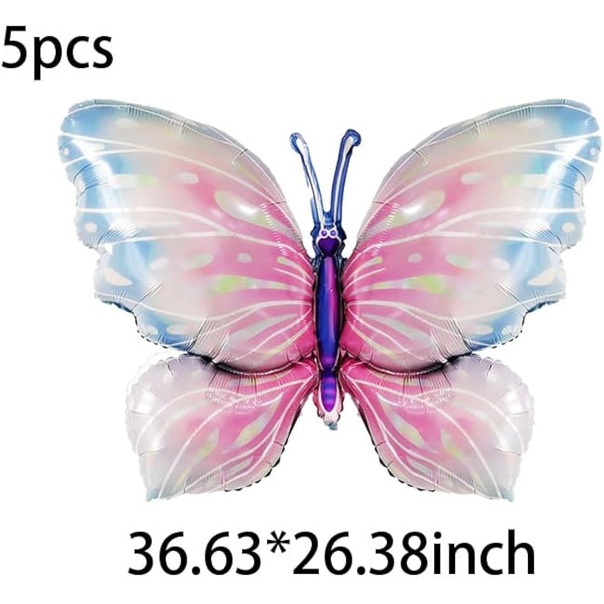 Butterfly Foil Balloons, 5pcs Color Butterfly Foil Mylar Balloons Fairy Butterfly Theme Birthday Baby Shower Party Decorations